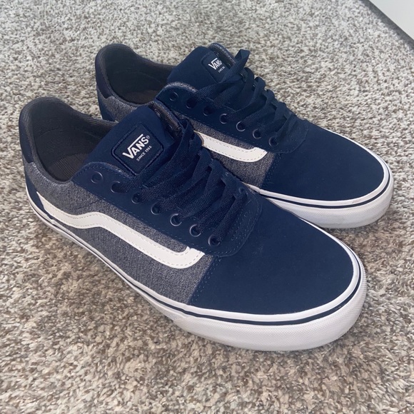 Navy blue and gray vans